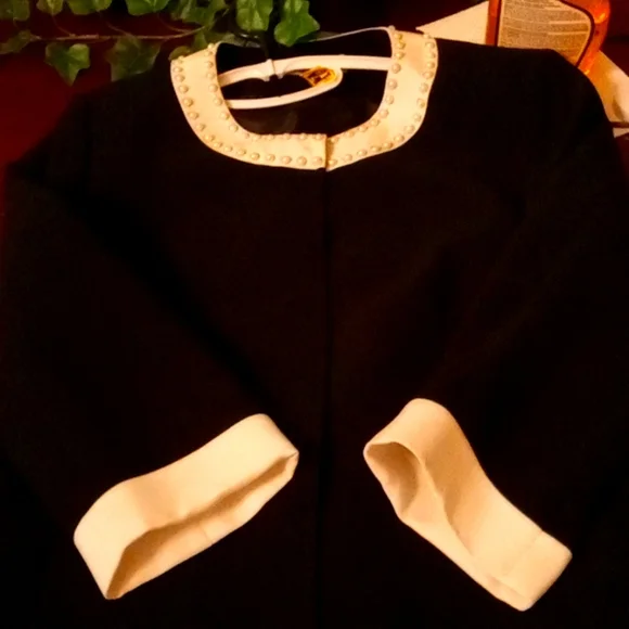 Women's Dress jacket 💙 AND WHITE BY TAHARI Arther S Le Vine Pearl Beaded - Picture 6 of 7